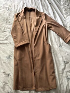 Windsor Camel Brown Long Open Front Coat